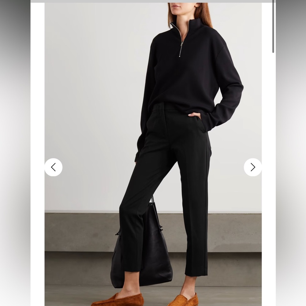 Weekend MaxMara Pregno Cady Linen Cigarette QuietLuxury Minimalist Navy Pants,10